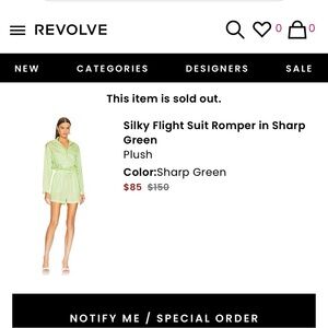 NWT Revolve Plush Silky Flight Suit Romper XS